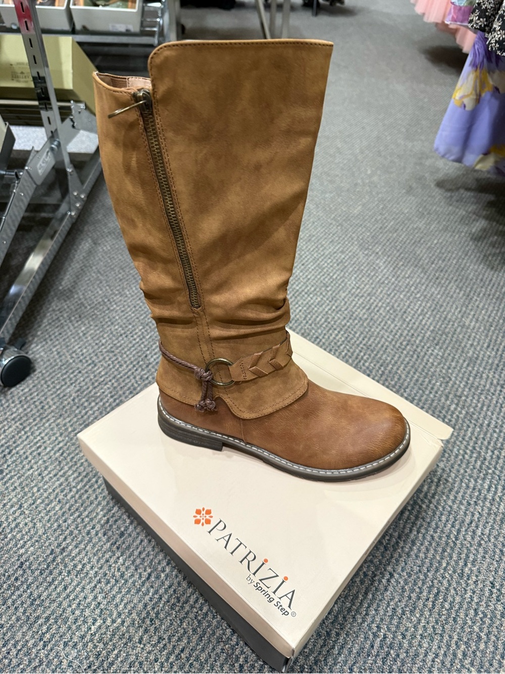 Patrizia Tan Mid-Calf Heeled Riding Boot
